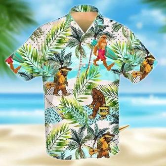 Bigfoot Hawaiian Shirt, Cute Bigfoot Colorful Background Design Hawaiian Shirt Summer Gifts | Newhawaiianshirts CA