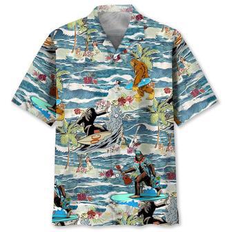 Bigfoot Surfing Hawaiian Shirt Summer Gifts | Newhawaiianshirts CA