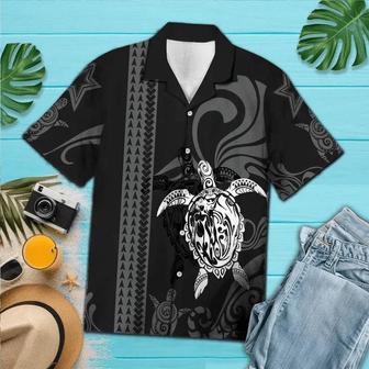 Black And White Maori Art Turtle Hawaiian Shirt Summer Gifts | Newhawaiianshirts