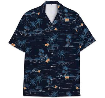 Black Coconut Tree Island Hawaiian Shirt, Button Up Aloha Shirt For Men, Women Summer Gifts | Newhawaiianshirts CA