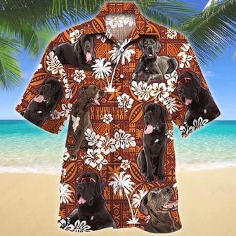 Black Great Dane Dog Lovers On Red Tribal Pattern Hawaiian Shirt Summer Gifts | Newhawaiianshirts CA