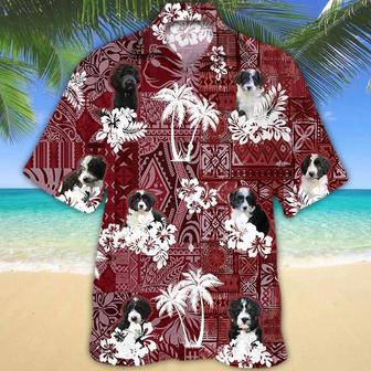 Border Doodle Red Hawaiian Shirt, Gift For Dog Lover Shirts, Animal Summer Shirts, Hawaiian Shirt Men Summer Gifts | Newhawaiianshirts AU