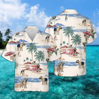 Border Terrier Summer Beach Hawaiian Shirt, Dog Beach Short Sleeve Hawaiian Shirt Summer Gifts | Newhawaiianshirts UK