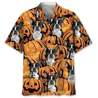 Boston Pumpkin Halloween Hawaiian Shirt Summer Gifts | Newhawaiianshirts UK