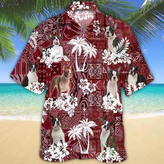 Boston Terrier Red Hawaiian Shirt, Gift For Dog Lover Shirts, Animal Summer Shirts, Hawaiian Shirt Men Summer Gifts | Newhawaiianshirts