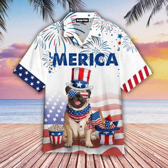 Bulldog American Flag Of July Firework Hawaiian Shirt Summer Gifts | Newhawaiianshirts UK