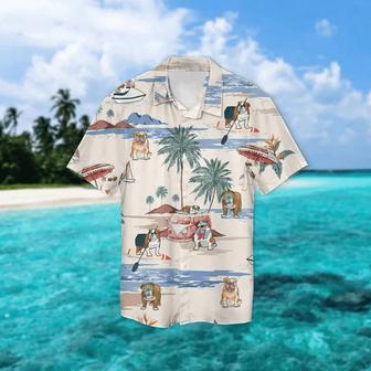 Bulldog Summer Beach Hawaiian Shirt, Hawaiian Shirts For Men, Hawaiian Shirts For Men, Aloha Beach Shirt Summer Gifts | Newhawaiianshirts UK