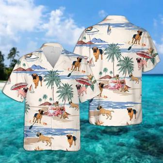 Bullmastiff Summer Beach Hawaiian Shirt, Hawaiian Shirts For Men Short Sleeve Aloha Beach Shirt Summer Gifts | Newhawaiianshirts UK