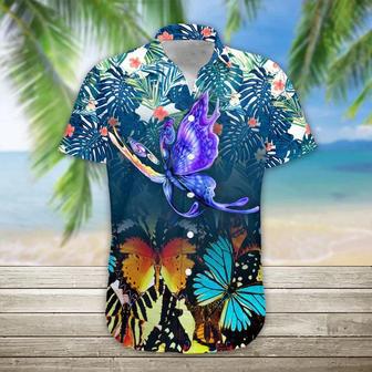 Butterfly Hawaii Shirt, Hawaiian Shirt Casual Button Down Shirts Short Sleeve, Hawaiian Shirt For Men, Women Summer Gifts | Newhawaiianshirts AU