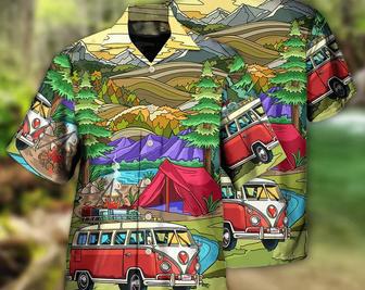 Camping Life In The Forest With Vans - Hawaiian Shirt, Tropical Beach Shirt Button Down Shirt, Aloha Shirt Funny, Best Gifts For Men. Summer Gifts | Newhawaiianshirts