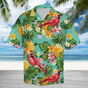 Cardinal Bird Perched On Tropical Tree Hawaiian Shirt Summer Gifts | Newhawaiianshirts AU