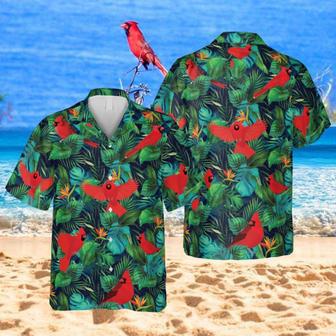 Cardinal Tropical Hawaiian Shirt, Green Clothing For Him Summer Gifts | Newhawaiianshirts