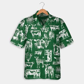 Cattle Pattern Blue, Red, Green Hawaiian Shirt, Summer Gift, Short Sleeve Aloha Beach Shirt Summer Gifts | Newhawaiianshirts UK