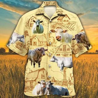 Charolais Cattle Lovers Farm Hawaiian Shirt Summer Gifts | Newhawaiianshirts UK