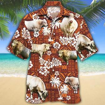 Charolais Cattle Lovers Red Tribal Hawaiian Shirt Summer Gifts | Newhawaiianshirts DE