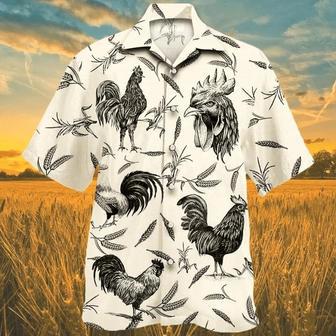 Chicken Farm Lovers Black And White Hawaiian Shirt Summer Gifts | Newhawaiianshirts UK