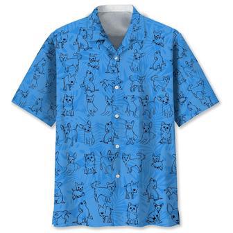 Chihuahua Blue Tropical Hawaiian Shirt Summer Gifts | Newhawaiianshirts