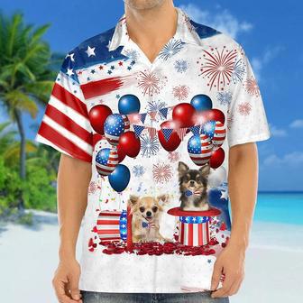 Chihuahua Independence Day Hawaiian Shirt, Dog Hawaii Beach Shirt Short Sleeve For Of July Summer Gifts | Newhawaiianshirts AU