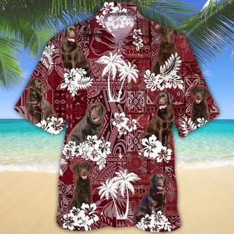 Chocolate Labrador Red Hawaiian Shirt, Gift For Dog Lover Shirts, Animal Summer Shirts, Hawaiian Shirt Men Summer Gifts | Newhawaiianshirts