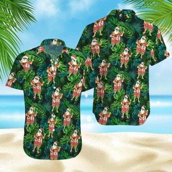 Christmas Santa Claus With Ukulele Vintage Hawaiian Shirt, Short Sleeve Hawaiian Aloha Shirt For Men Summer Gifts | Newhawaiianshirts UK