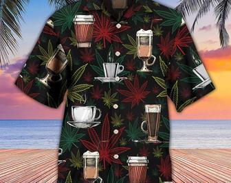 Coffee I Like Coffee And Weed, Tropical Beach Shirt Button Down Shirt, Funny Hawaiian Shirt, Best Gifts For Men, Hawaiian Set Gift. Summer Gifts | Newhawaiianshirts UK