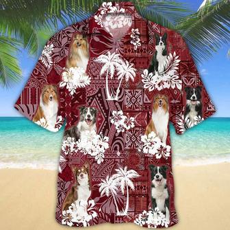 Collie Red Hawaiian Shirt, Gift For Dog Lover Shirts, Animal Summer Shirts, Hawaiian Shirt Men Summer Gifts | Newhawaiianshirts UK