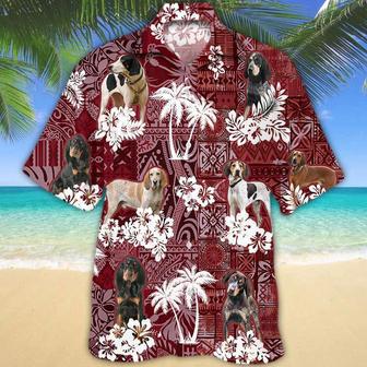 Coonhound Red Hawaiian Shirt, Gift For Dog Lover Shirts, Animal Summer Shirts, Hawaiian Shirt Men Summer Gifts | Newhawaiianshirts DE