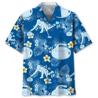 Curling Blue Nature Hawaiian Shirt Summer Gifts | Newhawaiianshirts CA