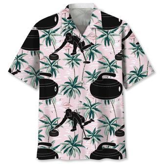 Curling Tropical Pink Hawaiian Shirt Summer Gifts | Newhawaiianshirts CA