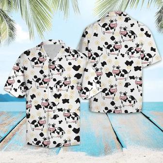 Cute Dairy Cows Family White Theme Hawaiian Shirt Summer Gifts | Newhawaiianshirts UK