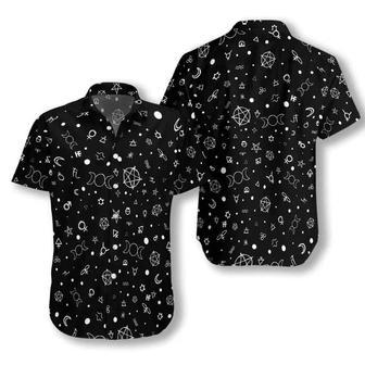 Cute Occult Symbols Wicca Black Theme Hawaiian Shirt Summer Gifts | Newhawaiianshirts UK