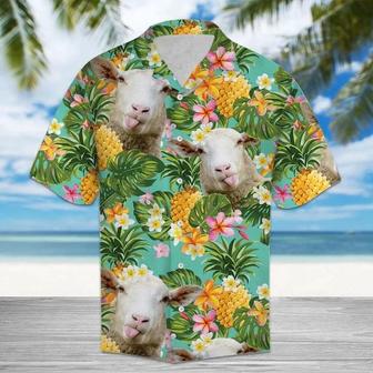 Cute Sheep Pineapples And Tropical Leaves Outstanding Hawaiian Shirt, Short Sleeve Hawaiian Aloha Shirt For Men Summer Gifts | Newhawaiianshirts AU