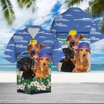 Dachshund Dog Summer Beach Aloha Hawaiian Shirts For Men & For Women Summer Gifts | Newhawaiianshirts