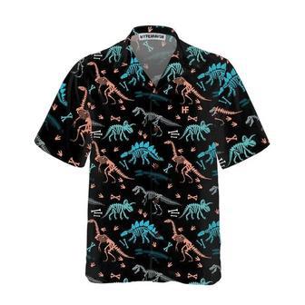 Dinosaur Skeleton Seamless Grunge Pattern Hawaiian Shirt Summer Gifts | Newhawaiianshirts DE