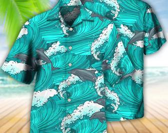 Dolphin Loves Fresh Ocean And Summer, Funny Hawaiian Shirt, Hawaiian Shirt Women Man, Hawaii Shirt Party Summer, Hawaiian Set Gift. Summer Gifts | Newhawaiianshirts UK