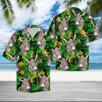 Donkey With Yellow Flowers And Green Leaves Hawaiian Shirt Summer Gifts | Newhawaiianshirts AU