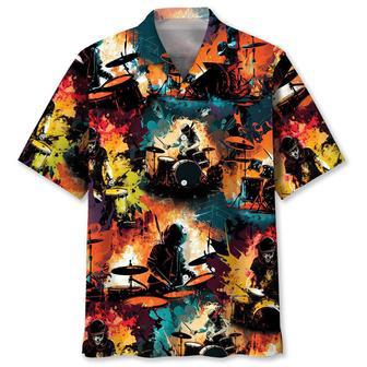 Drum Watercolor Hawaiian Shirt Summer Gifts | Newhawaiianshirts UK