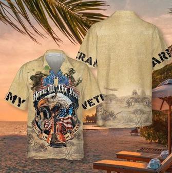 Eagle Army Veteran Home Of The Free Hawaiian Shirt Summer Gifts | Newhawaiianshirts