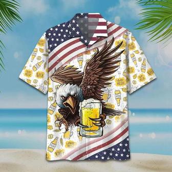 Eagle Glasses Tasty Beer Pattern Hawaiian Shirt Summer Gifts | Newhawaiianshirts UK