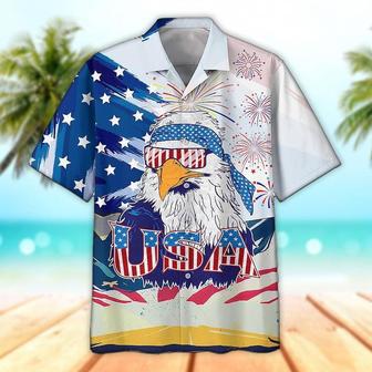 Eagle Usa Independence Day Hawaiian Shirt, Aloha Hawaiian Shirt Short Sleeve Hawaiian Summer Gifts | Newhawaiianshirts UK