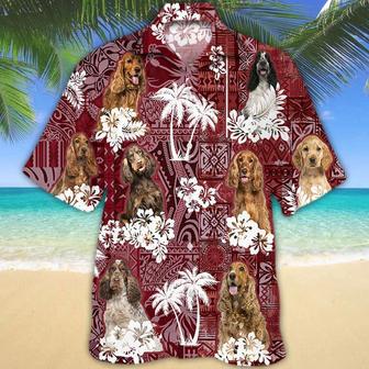 English Cocker Spaniel 2 Red Hawaiian Shirt, Gift For Dog Lover Shirts, Animal Summer Shirts, Hawaiian Shirt Men Summer Gifts | Newhawaiianshirts DE