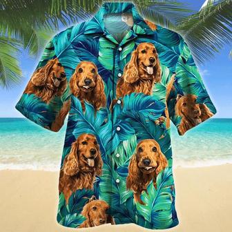 English Cocker Spaniel Dog Lovers Gift Ideal Tropical Leaves Hawaiian Shirt Summer Gifts | Newhawaiianshirts