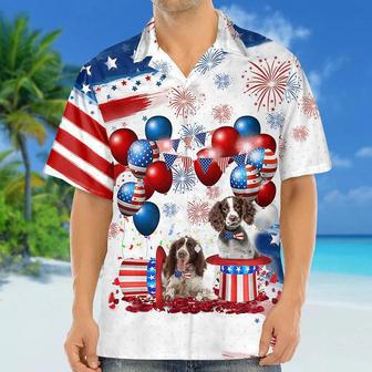 English Springer Spaniel Independence Day Hawaiian Shirt, Dog Hawaii Beach Shirt Short Sleeve For Of July Summer Gifts | Newhawaiianshirts AU