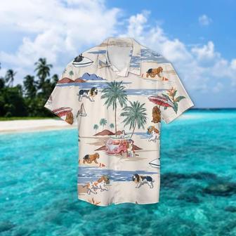 English Springer Spaniel Summer Beach Hawaiian Shirt, Dog Beach Short Sleeve Hawaiian Shirt Summer Gifts | Newhawaiianshirts UK