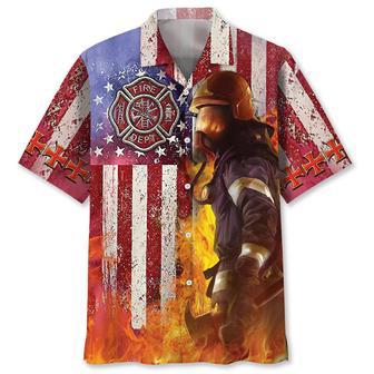 Firefighter Usa Hawaiian Shirt Summer Gifts | Newhawaiianshirts UK