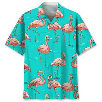 Flamingo Blue Hawaiian Shirt Summer Gifts | Newhawaiianshirts AU