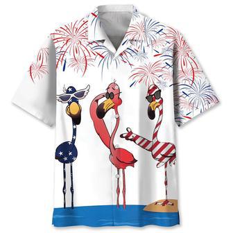 Flamingo Usa Funny Hawaiian Shirt Summer Gifts | Newhawaiianshirts UK