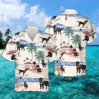 Flat-Coated Retriever Summer Beach Hawaiian Shirt, Hawaiian Shirts For Men Short Sleeve Aloha Beach Shirt Summer Gifts | Newhawaiianshirts CA