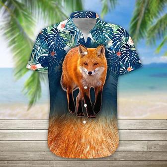 Fox Hawaii Shirt, Hawaiian Shirts For Men Print Button Down Shirt Summer Gifts | Newhawaiianshirts AU