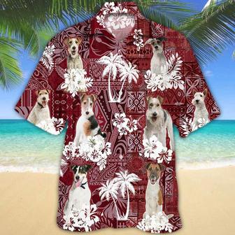 Fox Terrier Red Hawaiian Shirt, Gift For Dog Lover Shirts, Animal Summer Shirts Summer Gifts | Newhawaiianshirts UK